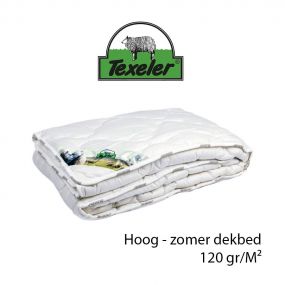 In de meeste gevallen Rubber Score Texels zomerdekbed gevuld met schapenwol 200 gr/m²