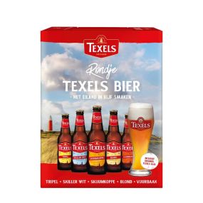 Runder Texel-Bier-Geschenkkarton mit Glas.
