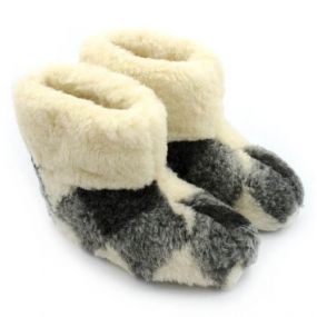 Texel wool slippers chequered