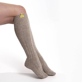 Kniestrümpfe - lange Wollsocken Damen - beige