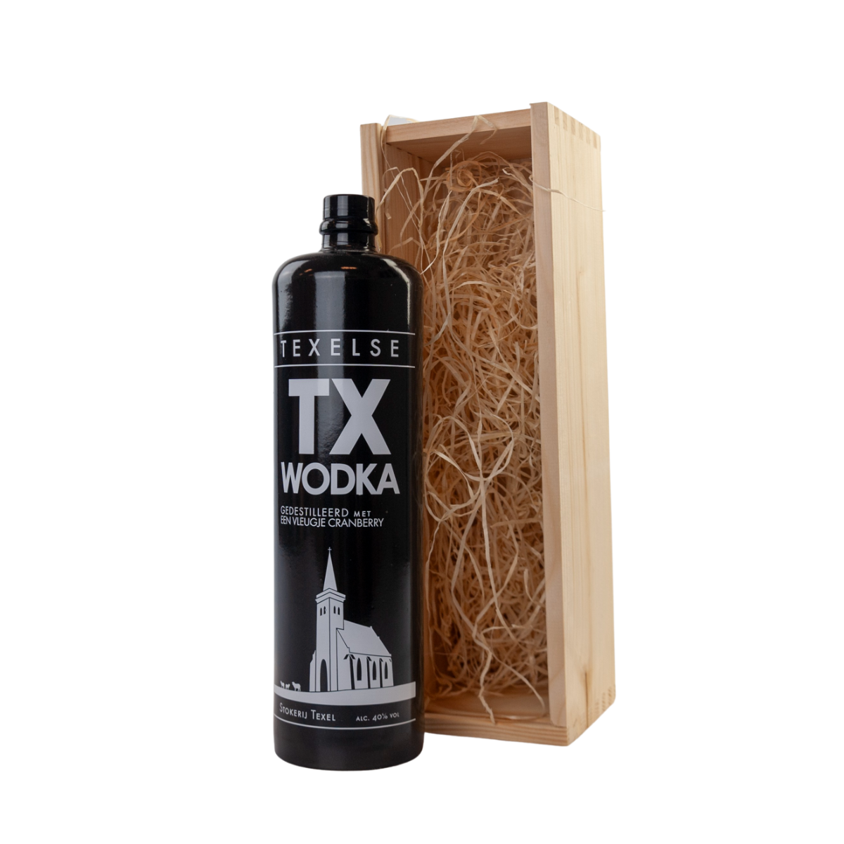 Texel Vodka Original 100CL Wooden Box | Texelse Producten Texel Vodka Original 100CL Wooden Box | Texelse Producten